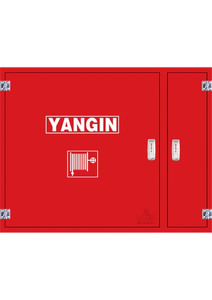 Yangın Dolabı 70X90X23 Ölçülerinde 1”20 Mt Kauçuk Hortumlu 1''Vanalı Sac Kapaklı Tüp Bölmeli En671-1