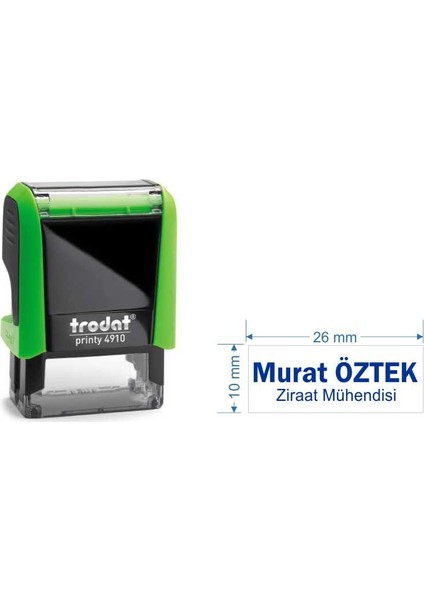 4910 Kişiye Özel İsim, Makam Ve Ünvan Kaşesi Baskı Rengi Mavi