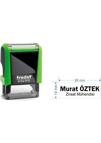 4910 Kişiye Özel İsim, Makam Ve Ünvan Kaşesi Baskı Rengi Siyah