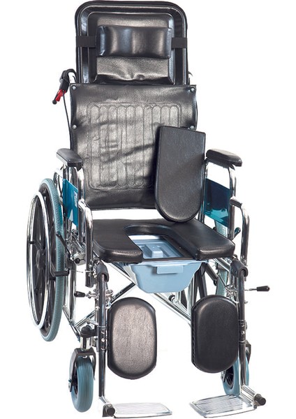 ̇ G-124 Multi Fonksiyonel Klozetli Manuel Tekerlekli Sandalye / Multi Functional Manual Commode Wheelchair