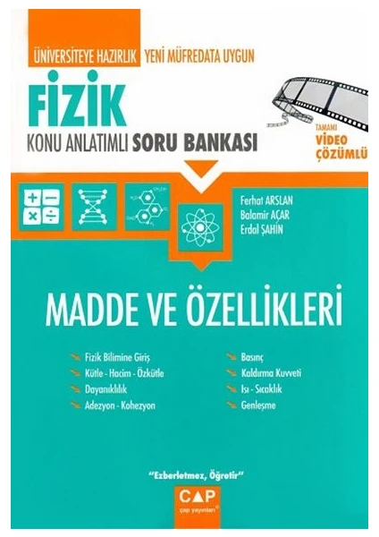 Çap Yayınları Fizik Madde ve Özellikleri Konu Anlatımlı Soru Bankası - Balamir Açar