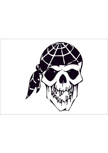 Skull Head Kafa Tası 2 Araba Arma Sticker