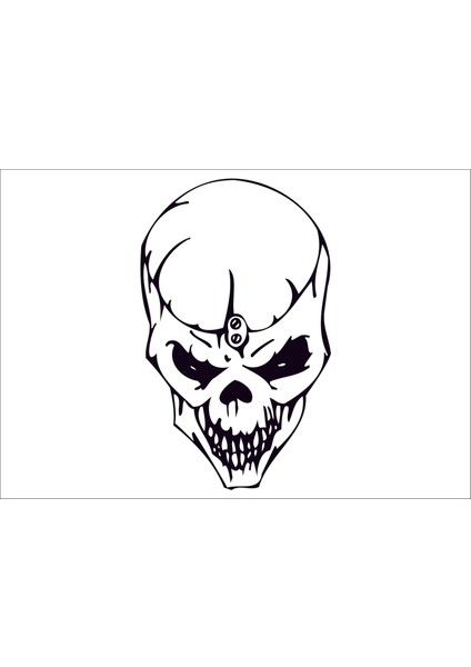 Skull Head Kafa Tası 2 Araba Arma Sticker