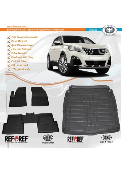 Peugeot 3008 Access Refref 4D Paspas + Bagaj Havuzu 2016-2023