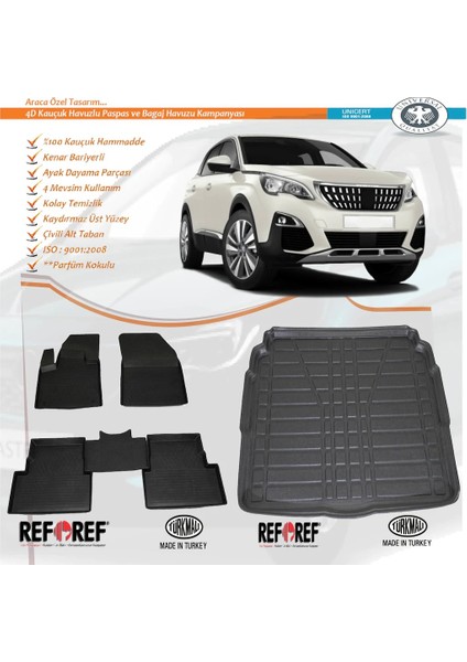 Peugeot 3008 Allure Refref 4D Paspas + Bagaj Havuzu 2016-2023