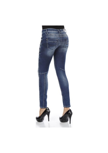 Cipo&Baxx WD200B Parça Dikişli Mavi Bayan Kot Pantolon fırsatları