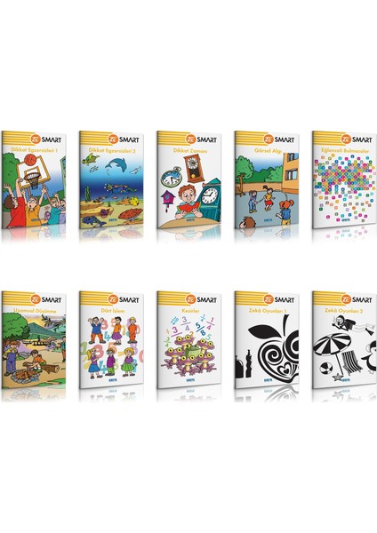 9-12 Yaş Zekare Smart Görsel Dikkat Seti (10 Kitap + 1 Kontrol Paneli)