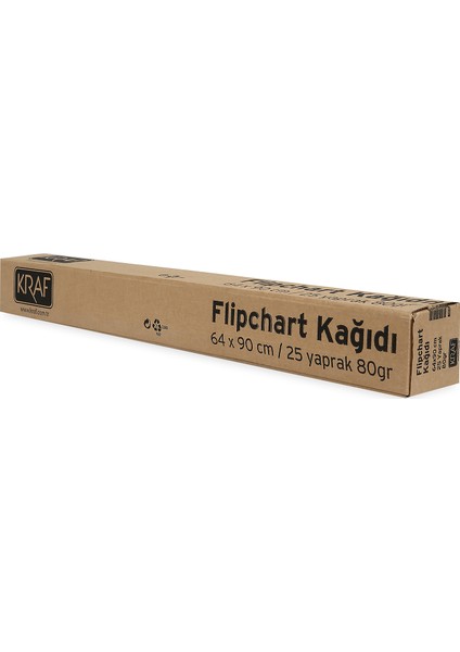 Flipchart Kağıdı Rulo 25Yp 703G 80 Gram 90 X 64 Cm