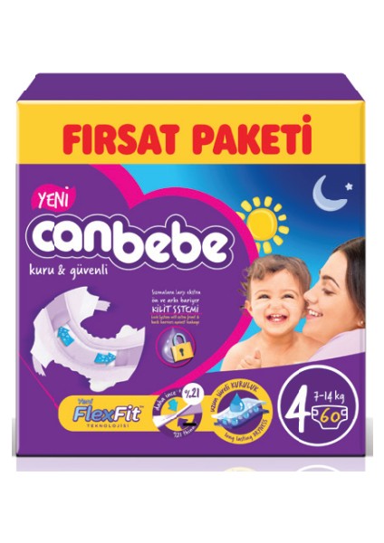 Fırsat Paketi (4 Numara) 7-14 kg Paket İçi 60 Adet