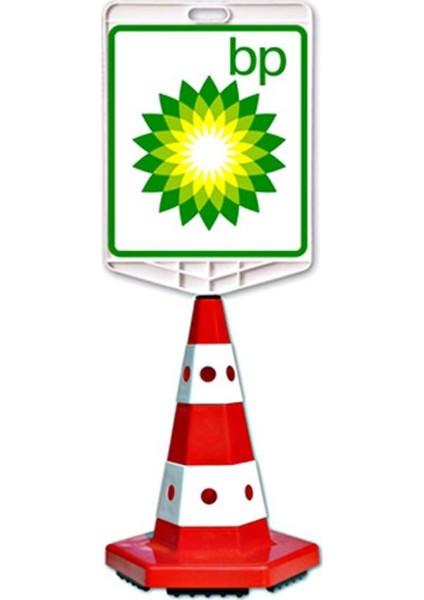 Bp Logo Çift Taraf Baskı Trafik Koni Seti
