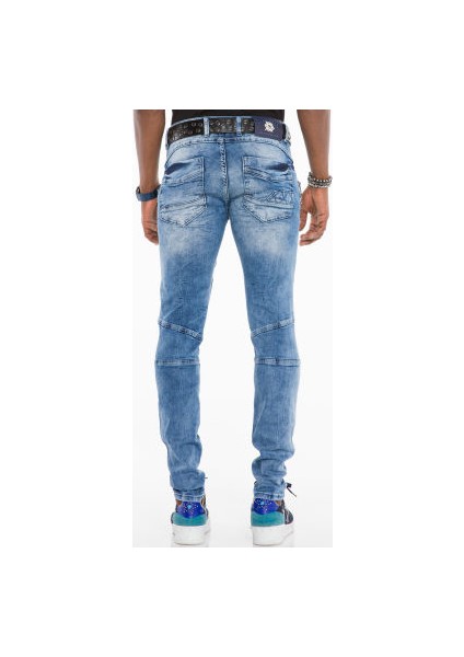 Cipo&Baxx CD505 Denim Legend Dekoratif Dikişli Mavi Erkek Jeans
