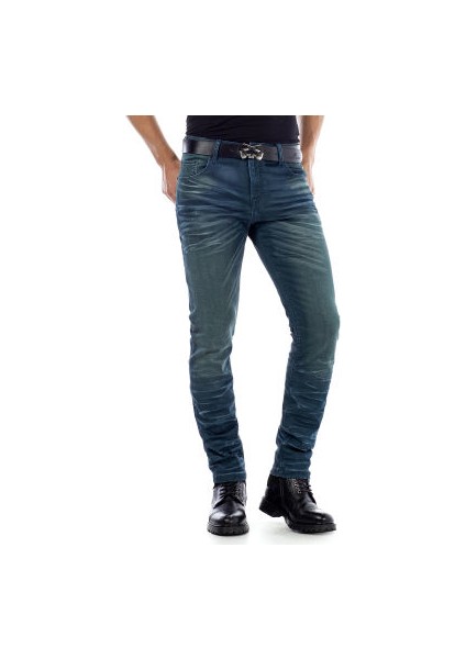 Cipo&Baxx CD492 Eski Slim Fit Dar Jean Yeşil Erkek Kot Pantolon
