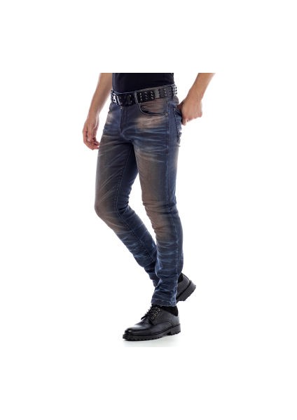 Cipo&Baxx CD492 Eskimiş Slim Fit Dar Kahverengi Erkek Pantolon fırsatları