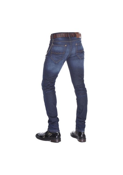 Cipo&Baxx CD392 Zincirli Yırtık Dar Paça Lacivert Erkek Jeans indirimleri