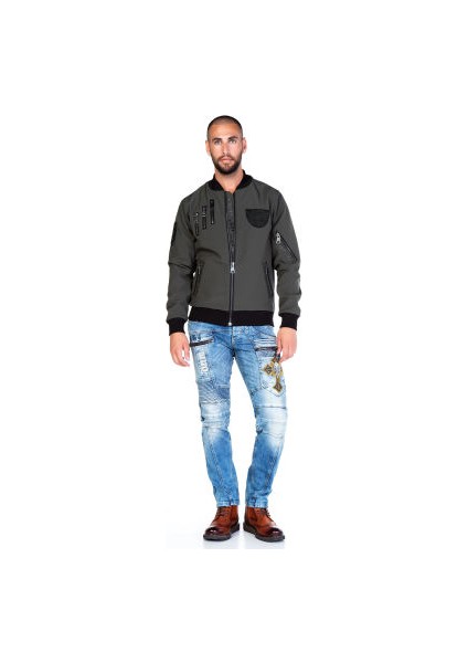 Cipo&Baxx CD293 Dekoratif Detaylı Nakışlı Mavi Erkek Jeans
