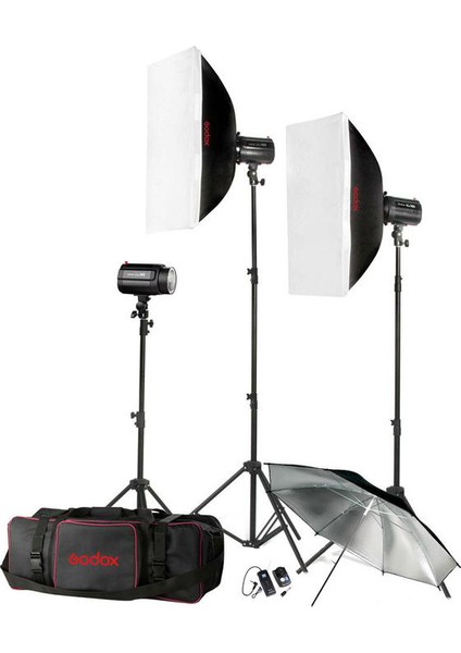 H160-B 3lü Mini Paraflaş Kit ( 160 Watt )