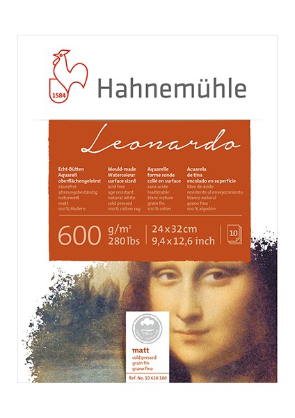 Suluboya Kağıdı Blok Leonardo 600Gsm 30X40Cm 10Sayfa