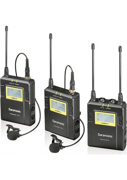 UwMic9 TX9+TX9+RX9 Kit2 UHF Kablosuz Yaka Mikrofonu