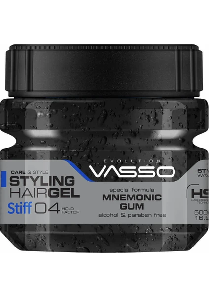 24 Saat Üstün Tutucu Özellikli Islak Görünümlü Hafızalı Saç Jölesi Stiff Mnemonic Gum Gel 500 ml 8699216347676