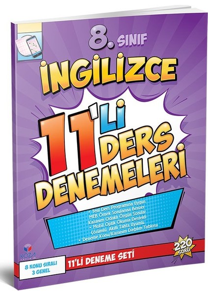 8. Sınıf İngilizce 11'li Deneme Seti