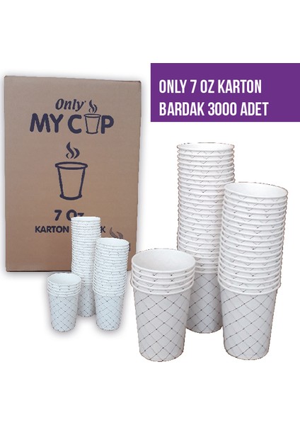 Kalın Karton Bardak 7 Oz 3000' li