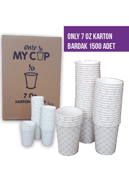 Kalın Karton Bardak 7 Oz 1500' lü