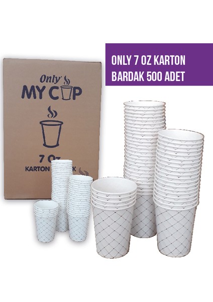 Kalın Karton Bardak 7 Oz 500' lü