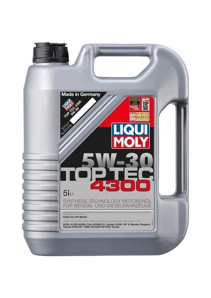 Liqui Moly Top Tec 4300 5W-30 5 Litre Motor Yağı (Üretim Yılı: 2024)