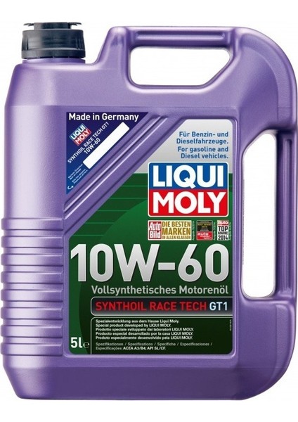 Synthoil Race Tech GT1 10W-60 5 Litre Motor Yağı ( Üretim Yılı: 2022 )