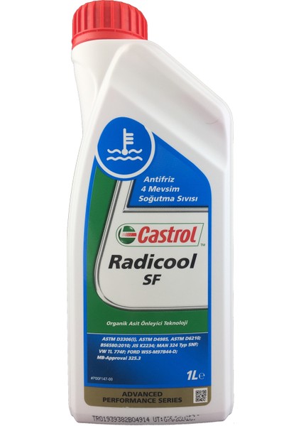 Radicool Sf 1 Litre Organik Kırmızı Konsantre Antifriz