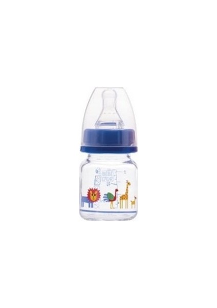 Özel Amaçlı Desenli Mini Cam 60 ml Biberon Lacivert