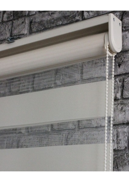 Ekonomik Krem Zebra Perde 120x260