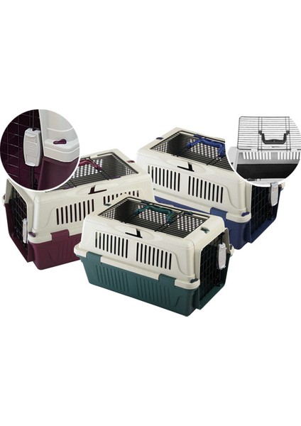 CD4 Üstten Açılabilir Kedi ve Köpek Taşıma Çantası Yeşil Renk 63x41x40cm fiyatları