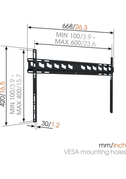 MA4000 Flat 40" 80" TV Askı Aparatı