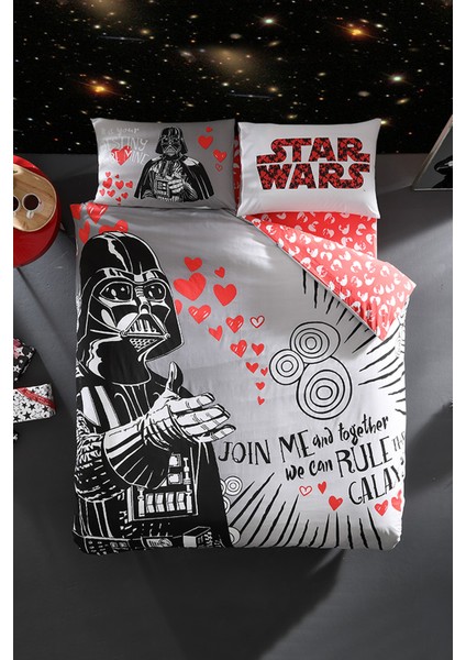 Çift Kişilik Lisanslı Nevresim Takımı-Star Wars Valentines Day