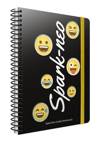 Spark 6769 A4 80 Yaprak Plastik Kapak Lastikli Spiralli Kareli Defter