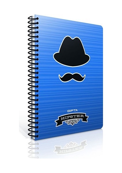 Hipster A4 100 Yaprak Spiralli Plastik Kapak Çizgili Defter 2798