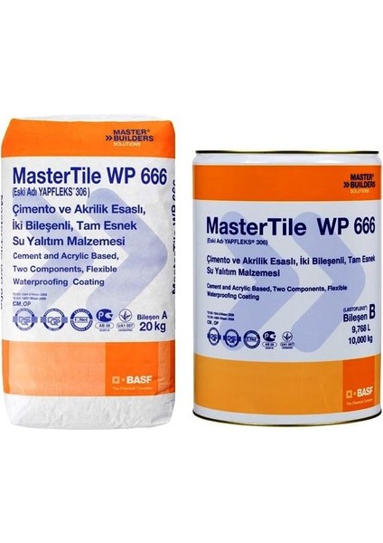 Mastertile 666 30 Kg. Set Çimento Akrilik Esaslı Tam Esnek Su Yalıtımı Malzemesi