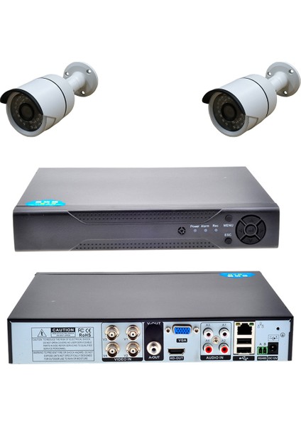 Güvenlik Kamera Seti 2MP 2 kameralı Set DVR 4 Kanal Kayit Cihazı AHD Kamera