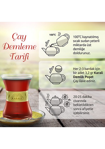 Karali Çay Premium Demlik Poşet Siyah Çay 48'li