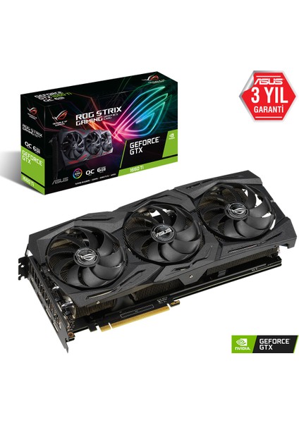 ROG Strix GeForce GTX 1660 Ti OC Gaming 6GB 192Bit GDDR6 (DX12) PCI-E 3.0 Ekran Kartı (ROG-STRIX-GTX1660TI-O6G-GAMING)