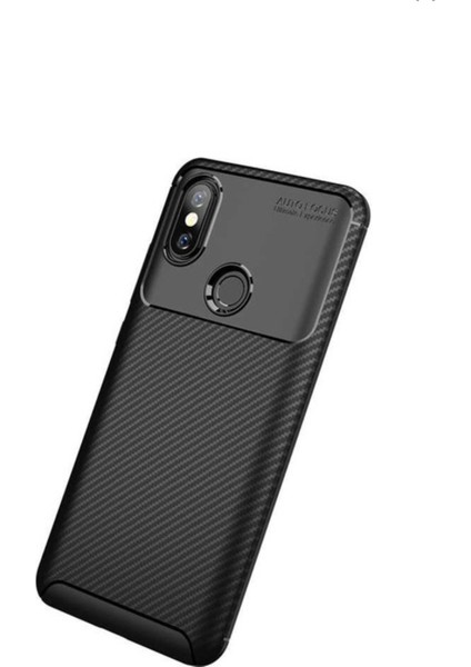 Jopus Xioami Redmi Note 5 Pro Kılıf Karbon Desenli Lux Negro Silikon + Cam Ekran Koruyucu