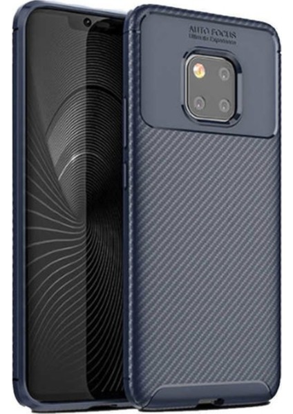 Jopus Huawei Mate 20 Pro Kılıf Karbon Desenli Lux Negro Silikon + Cam Ekran Koruyucu