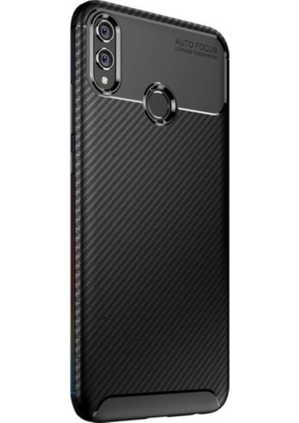 Jopus Huawei Honnor Play Kılıf Karbon Desenli Lux Negro Silikon + Cam Ekran Koruyucu
