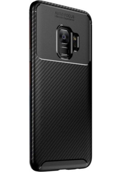 Jopus Samsung Galaxy S9 Kılıf Karbon Desenli Lux Negro Silikon + Cam Ekran Koruyucu