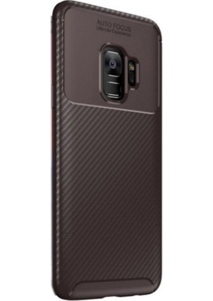 Jopus Samsung Galaxy S9 Kılıf Karbon Desenli Lux Negro Silikon + Cam Ekran Koruyucu