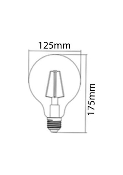 Led Rustik Flamanlı Ampül 6W G125 E27