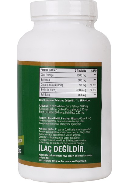 Saw Palmetto 1000 Mg Pumpkin Biotin Zinc Complex 3 Kutu 540 Tablet modelleri