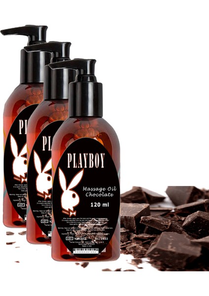 Chocolate Massage Oil 3 Adet Çikolata Aromalı Vücut Masaj Yağı