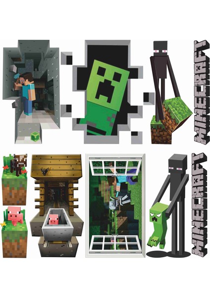 Minecraft Duvar Sticker Seti
